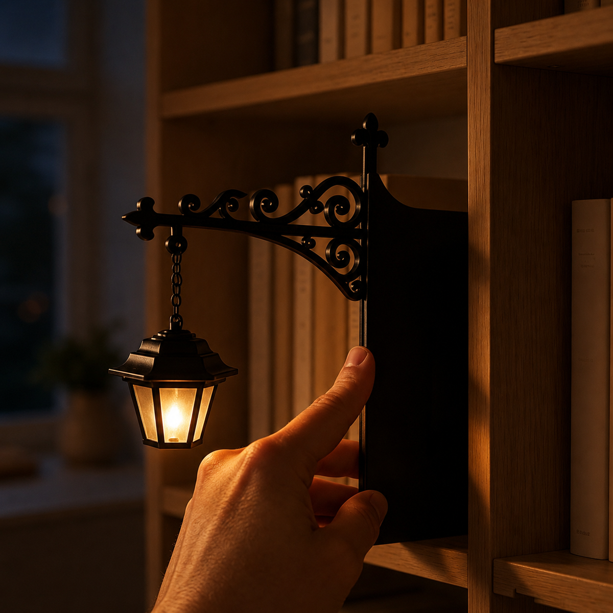 Cozy Bookworm Ghost Lantern