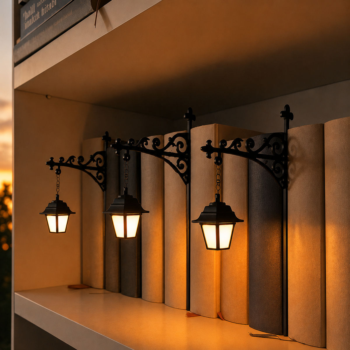 Cozy Bookworm Ghost Lantern
