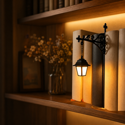 Cozy Bookworm Ghost Lantern