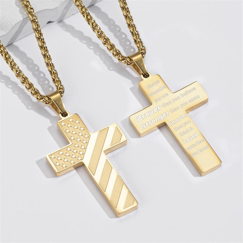 Cross Necklace for Men Stainless Steel