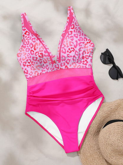 Solid Mesh Backless One-Piece Swimsuit – Sexy Sheer Bikini Style