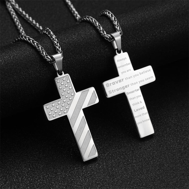 Cross Necklace for Men Stainless Steel