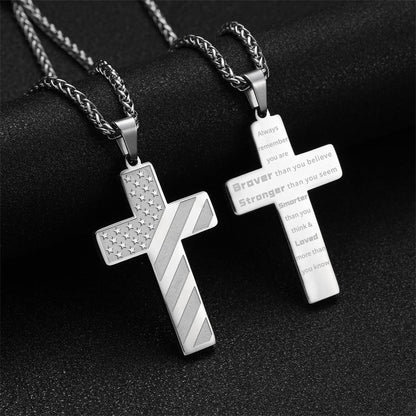 Cross Necklace for Men Stainless Steel