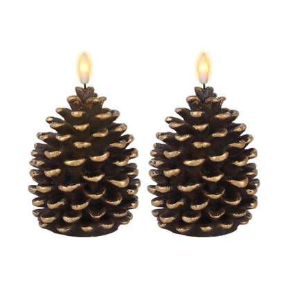 Flameless Pinecone Candles Battery Operated