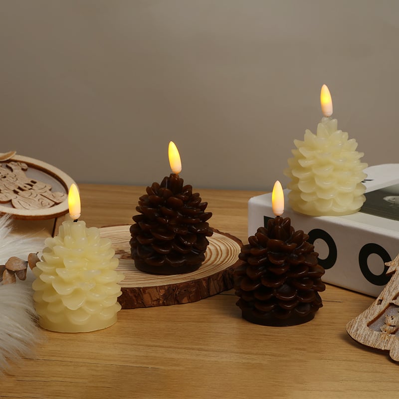 Flameless Pinecone Candles Battery Operated
