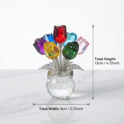 Elegant Crystal Flower Statue