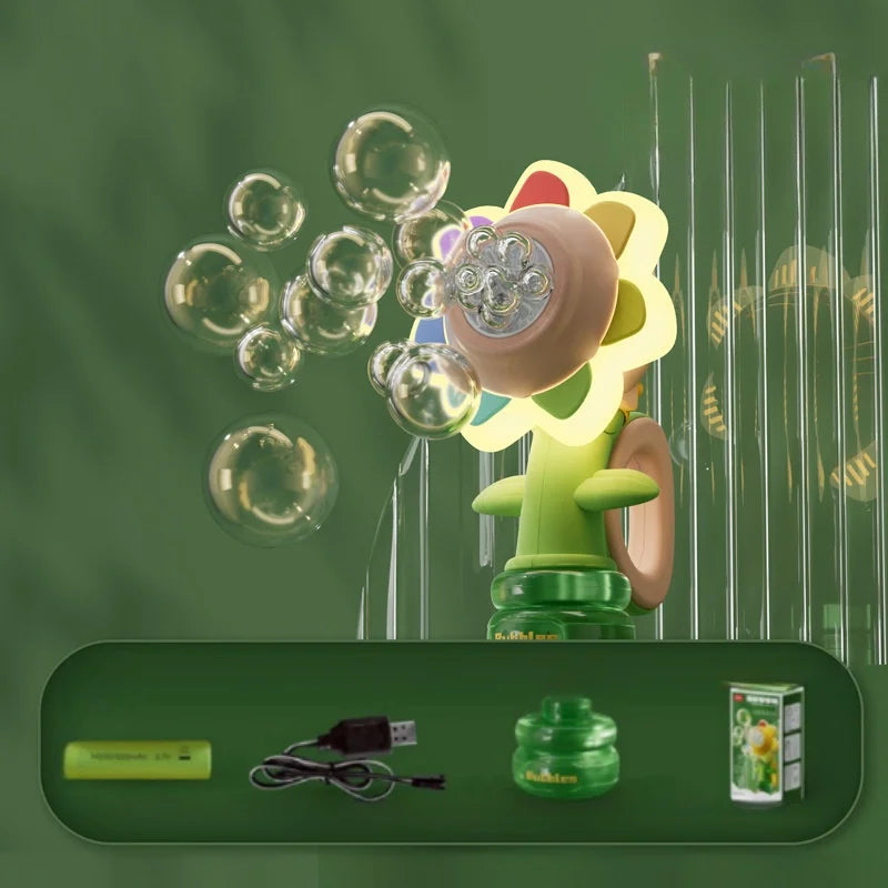 Handheld Flower Bubble Machine